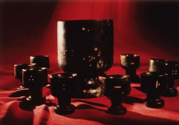 Ecuador- one large Jade cup and 12 smaller Jade cups