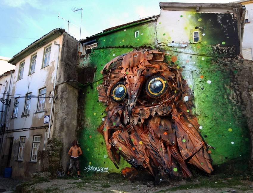 06-Bordalo II - Amazing Street Art Murals From Trash