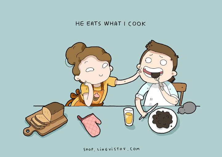 Illustrations that show why couples really love each other
