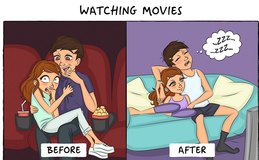 life after marriage cute illustrations