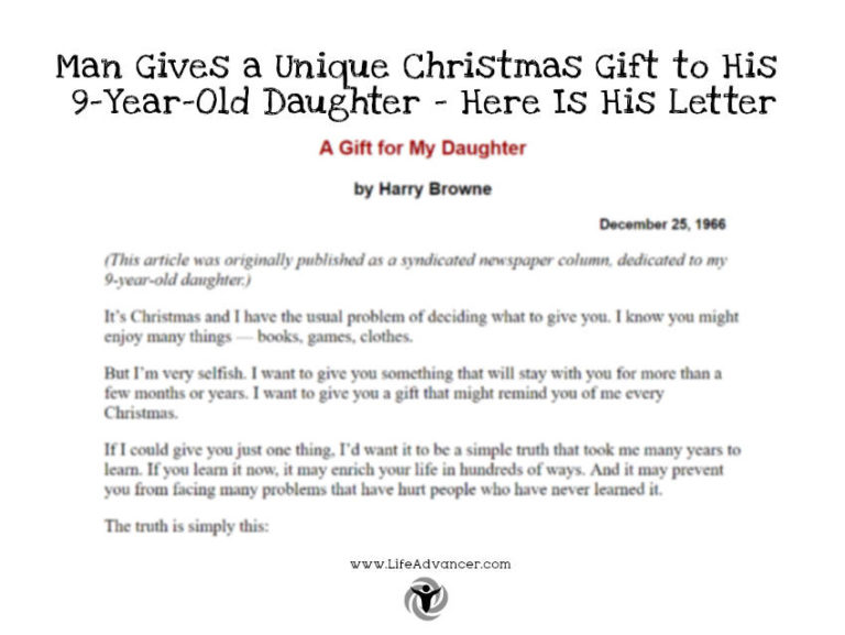 Read more about the article Man Gives a Unique Christmas Gift to His 9-Year-Old Daughter – Here Is His Letter