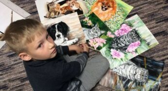 9-Year-Old Russian Painter Sells His Art to Support Shelter Animals